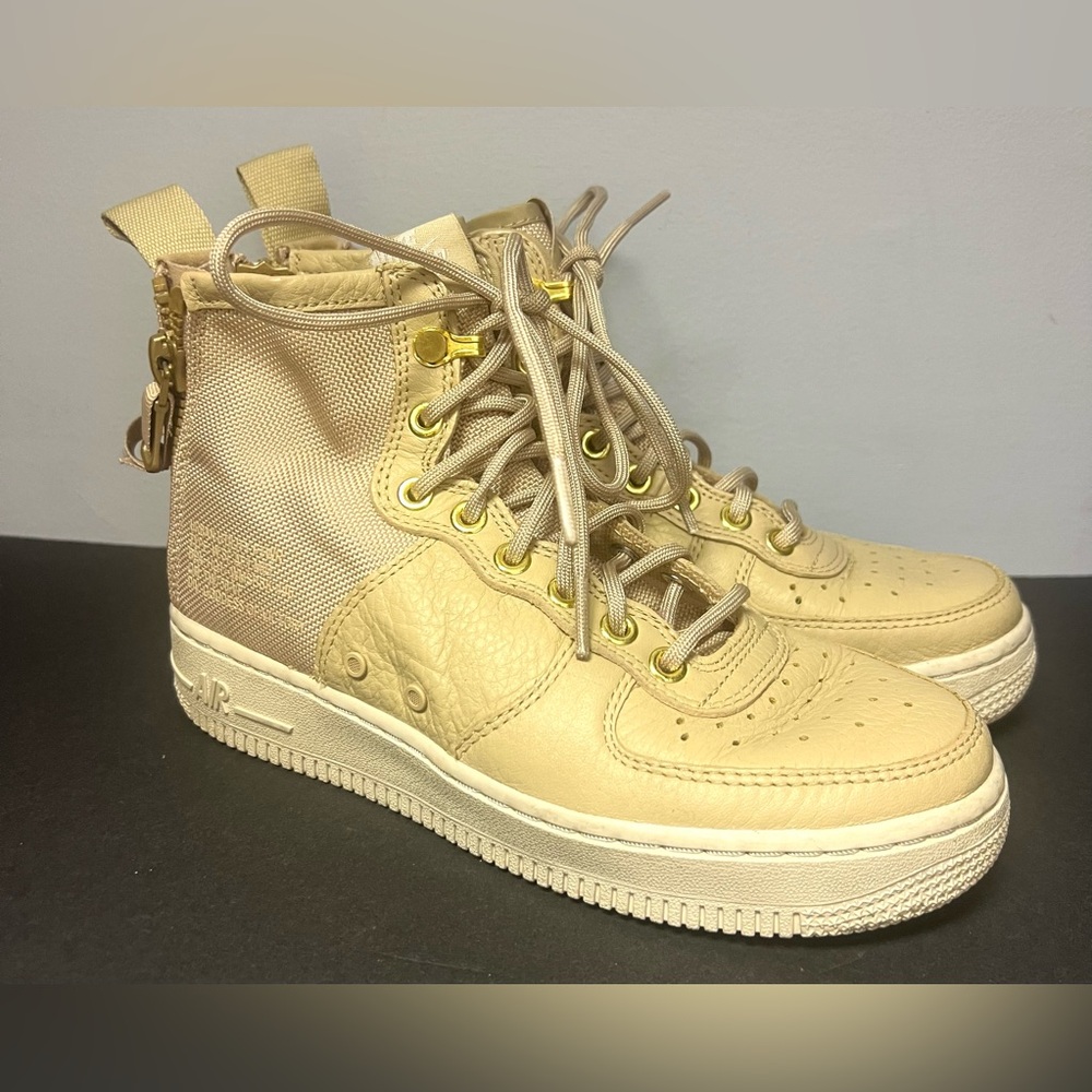 Nike- Air Force 1, Mushroom color, Size: 6.5,‎ No Ankle Strap, Pre-Owned